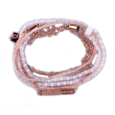 Bracelet acier MILE MILA double "Merveilleuse de mère en fille" cuivré