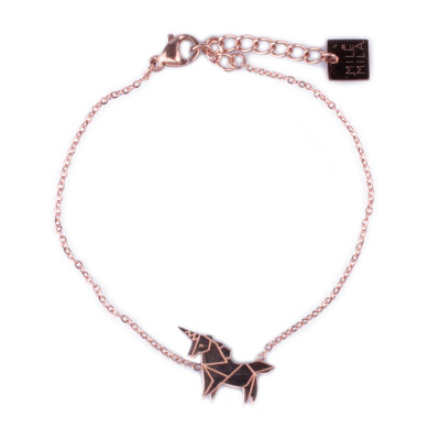 Bracelet MILE MILA acier cuivré licorne graphique