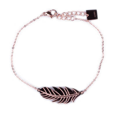 Bracelet MILE MILA acier cuivré plume fantaisie