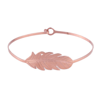 Bracelet MILE MILA acier cuivré jonc plume