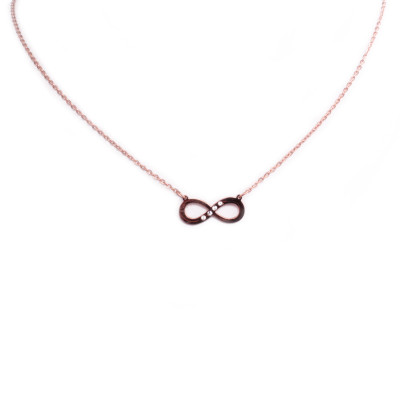 Collier Lolilota acier cuivré infini strassé