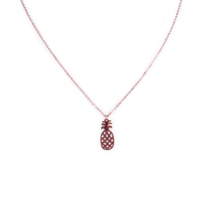 Collier MILE MILA acier cuivré petit ananas