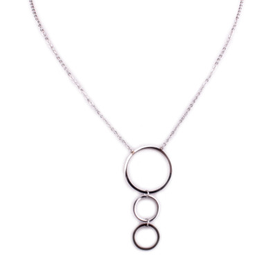 Collier MILE MILA acier argent trianneaux