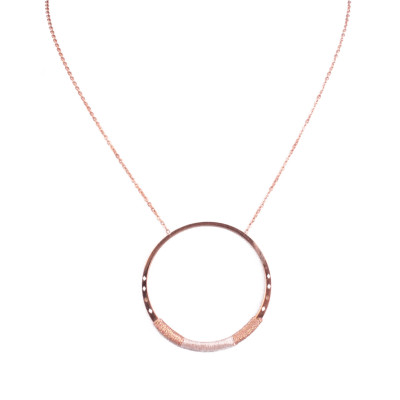 Collier acier rose gold MYLE MYLA Anneau tissé