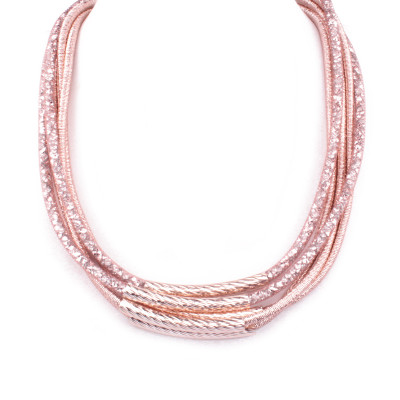 Collier strass cuivré et rose gold Tubix