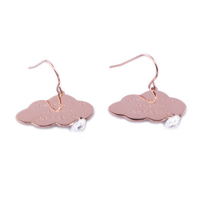 Boucles d'oreilles acier MILE MILA cuivré La vie est faite de petits bonheurs