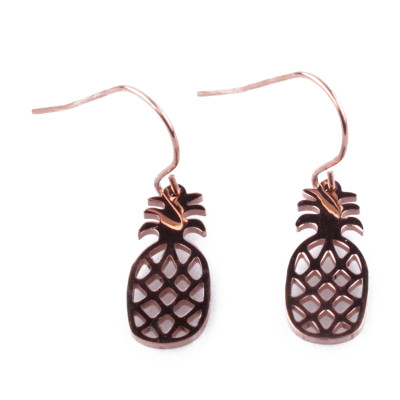 Boucles d'oreilles acier MILE MILA ananas cuivré