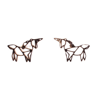 Boucles d'oreilles acier MILE MILA licorne graphique