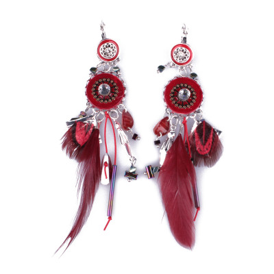 Boucles d'oreilles LOL rouges et dorées Rosiplumi