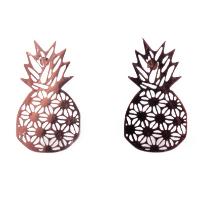 Boucles d'oreilles acier ananas graphiques