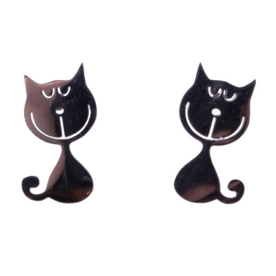 Boucles d'oreilles acier petits chats