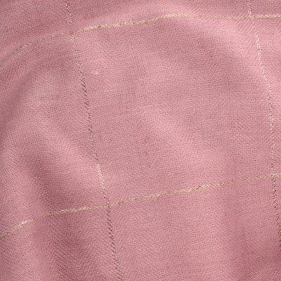 Echarpe rose à carreaux dorés et cuivrés