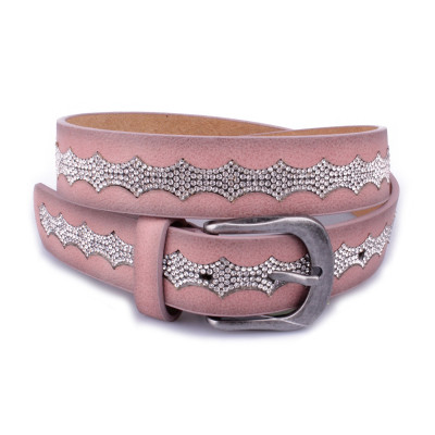 Ceinture vieux rose vague de strass