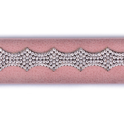 Ceinture vieux rose vague de strass