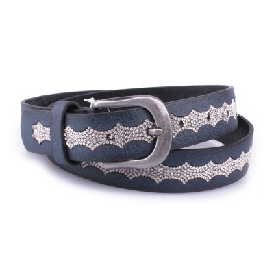 Ceinture bleue marine vague de strass