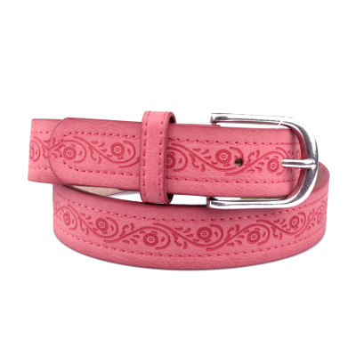 Ceinture rouge arabesques fleuries