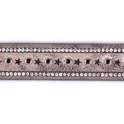 Ceinture fine dorée lignes de strass et étoiles