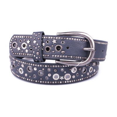 Ceinture bleue marine  clous étoiles Percili