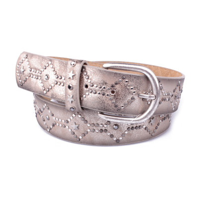 Ceinture dorée clous losanges et strass Losilis