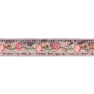 Ceinture dorée fleurs multicolores