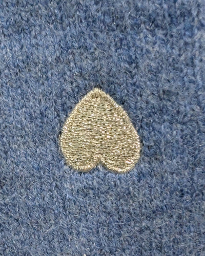 Gants coeur brodé doré