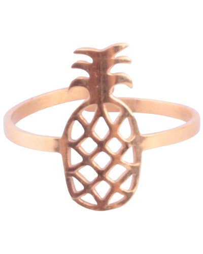 Bague acier doré MILE MILA Ananas