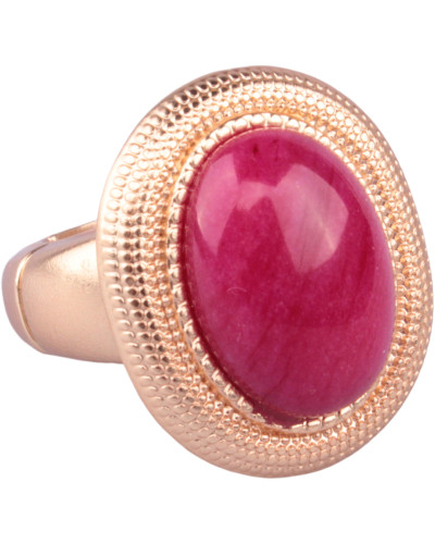 Bague LOL dorée perle ovale rose fushia