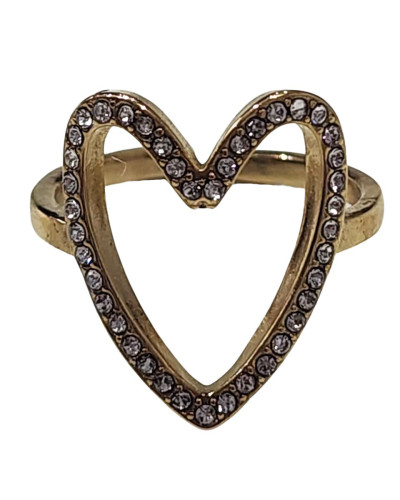 Bague femme coeur strass