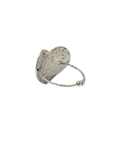Bague femme acier argenté coeur