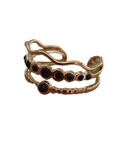 Bague femme acier doré Aluna