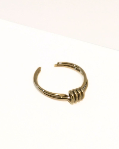 Bague femme acier doré Liv