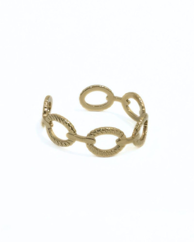 Bague femme acier doré petits maillons Svea