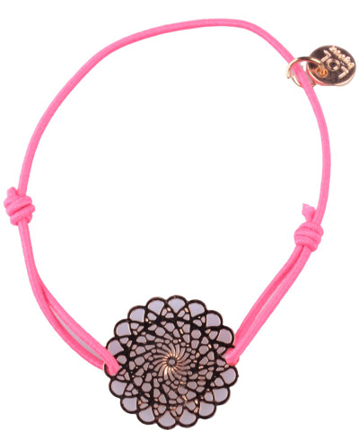 Bracelet LOL élastique rosace fleurie filigrane