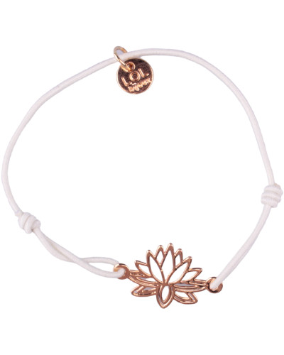 Bracelet LOL élastique lotus filigrane doré