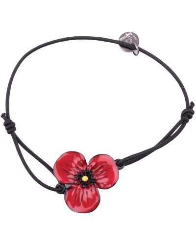 Bracelet LOL élastique coquelicot rouge trois pétales