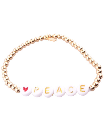 Bracelet acier perles dorées Peace
