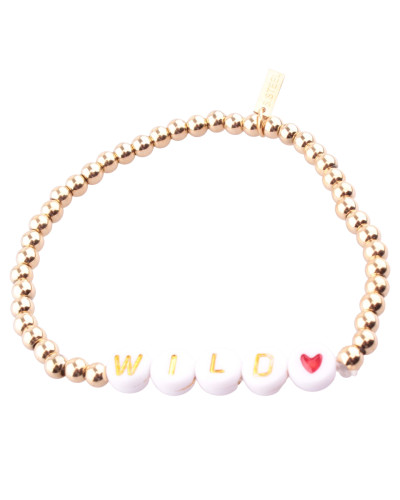Bracelet acier perles dorées Wild