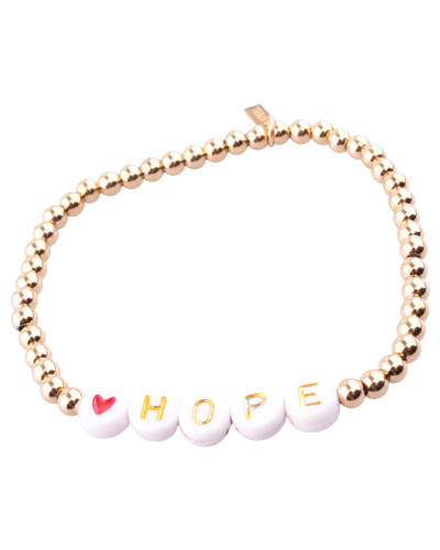 Bracelet acier perles dorées Hope