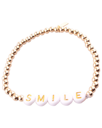 Bracelet acier perles dorées Smile