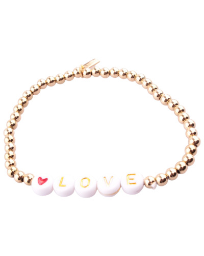 Bracelet acier perles dorées Love