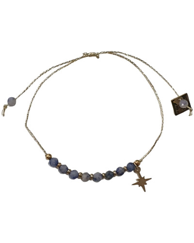 Bracelet Lapiz lazuli acier 
