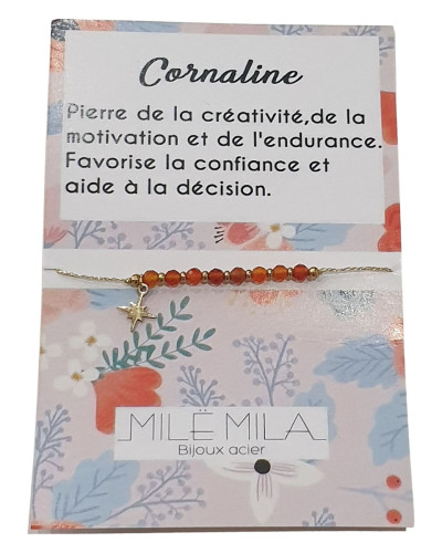 Bracelet Cornaline acier 