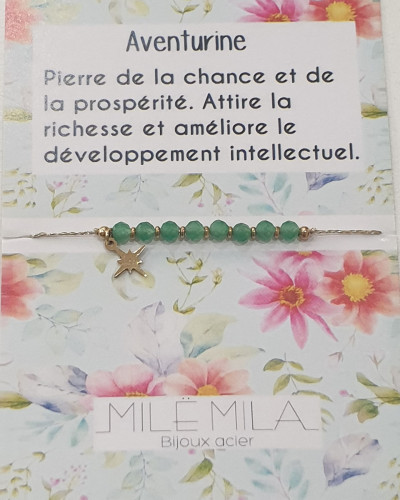 Bracelet Aventurine acier