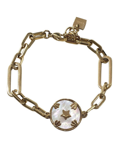 Bracelet acier doré et nacre Alizée