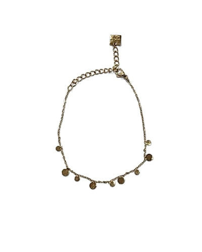 Bracelet femme acier doré petits ronds