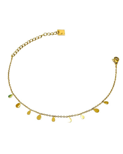 Bracelet femme acier doré petites gouttes