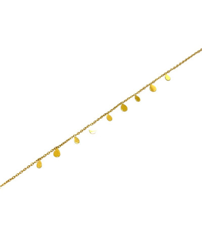 Bracelet femme acier doré petites gouttes