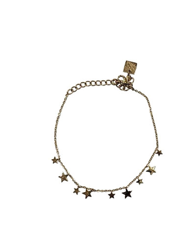 Bracelet femme acier doré petites étoiles