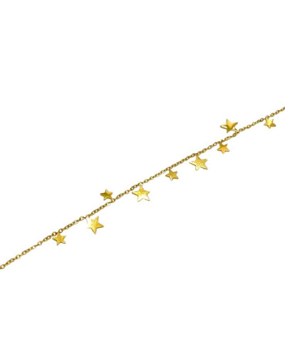 Bracelet femme acier doré petites étoiles