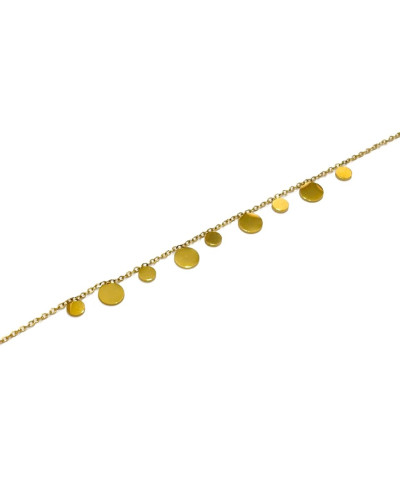 bracelet femme acier doré petites pastilles